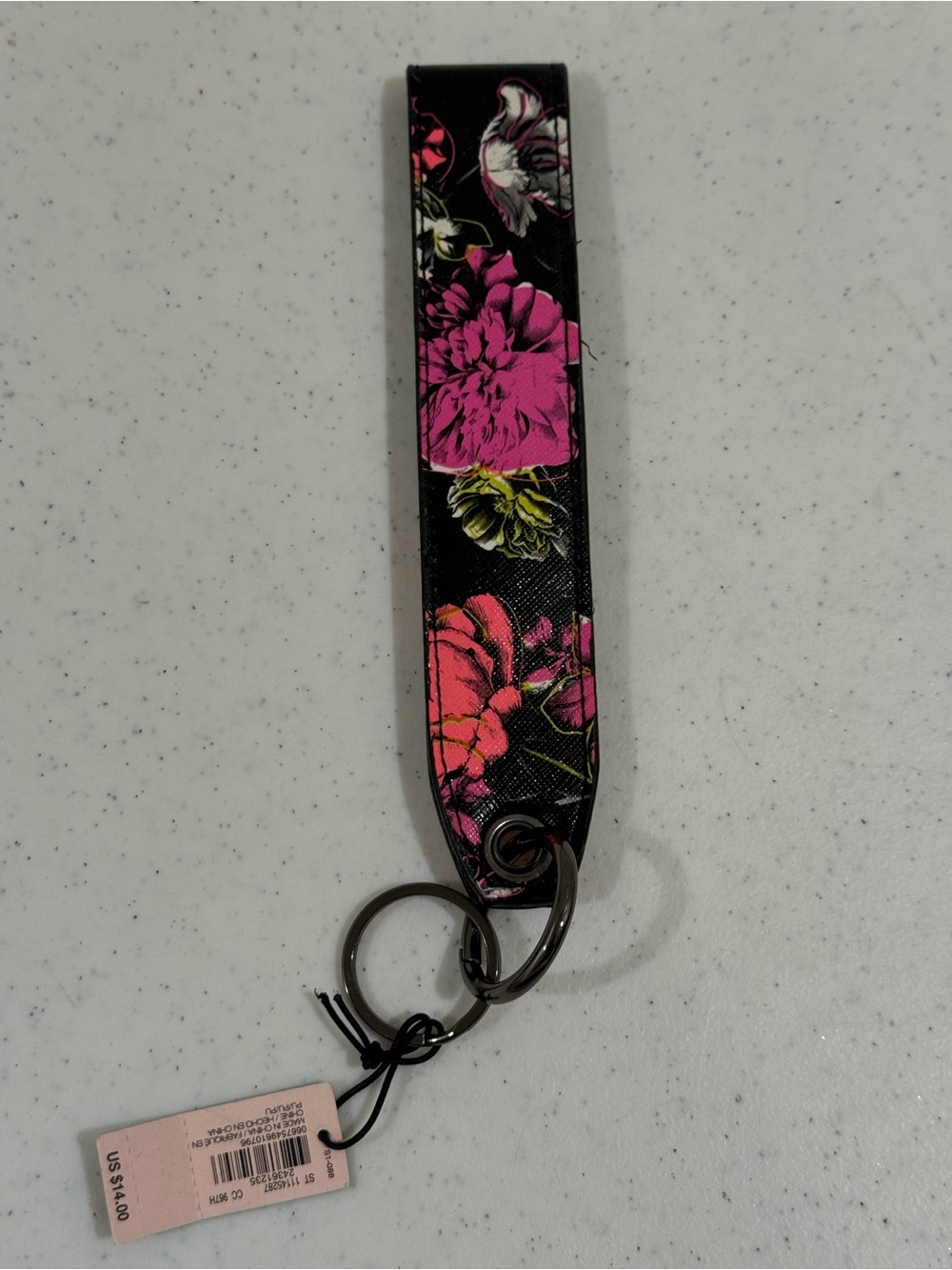 NEW Victoria’s Secret Floral Print Wristlet Charm Keychain